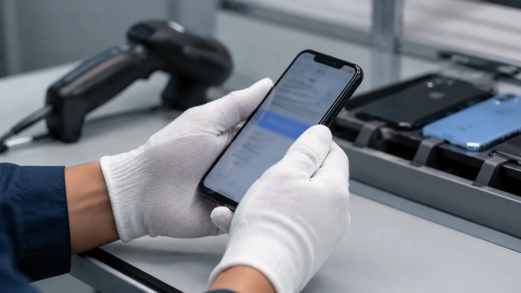 Gloved spot-check verification of a device before PI approval